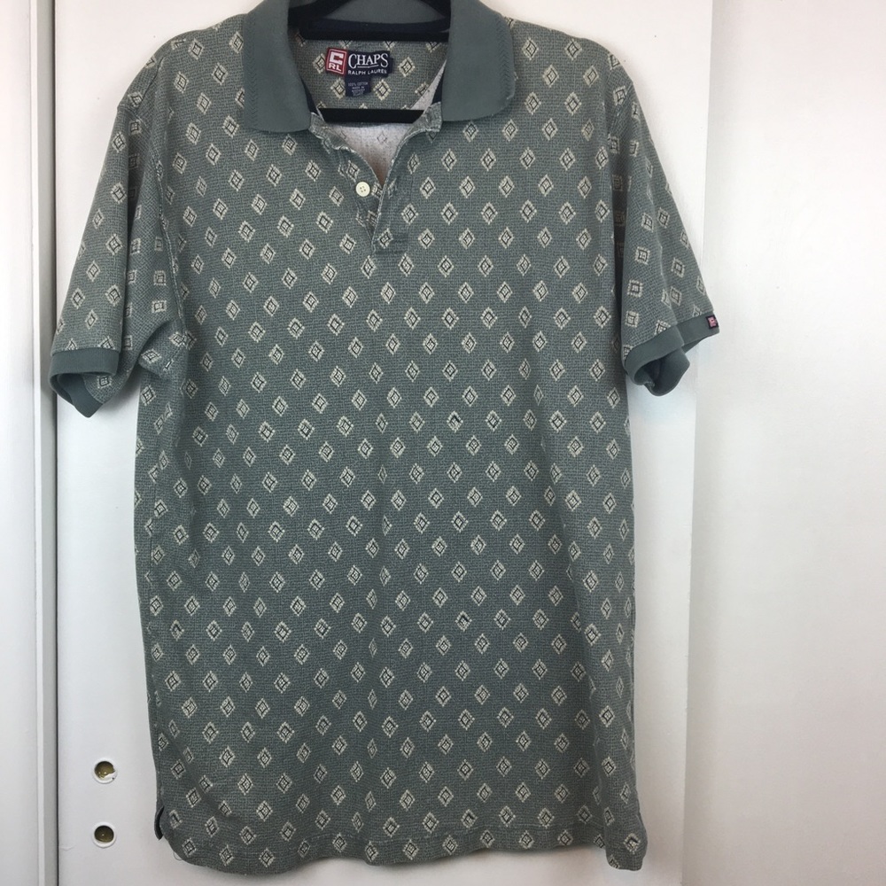 Vintage Dad Shirt Olive Drab Polo by Chaps Sz L